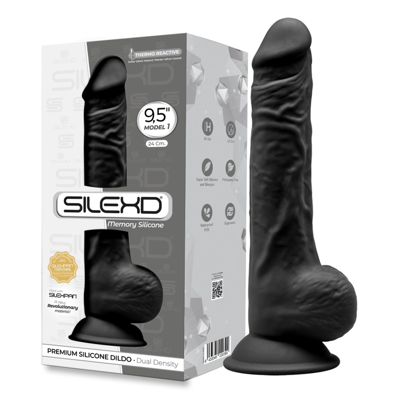 Black Double Density Dildo 24 cm Model 3 35862