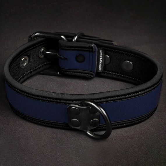 Puppy Collar and Leash Mr-S-Leather Neo Bold Puppy Collar Navy 35956