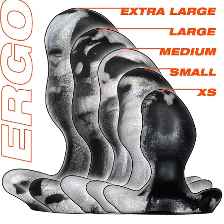 Silicone Buttplug ERGO SWIRL PLATINUM/BLACK 36418