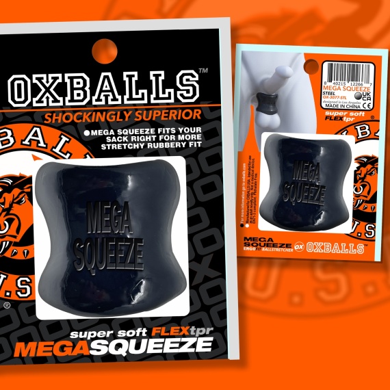 Tpe/Tpr Ballstretcher OXBALLS MEGA SQUEEEZE Ballstretcher Black 36488