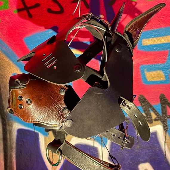 Capucha & Mascara Mr-S-Leather Bondage Dog Muzzle Marrón 36978