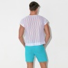 White Striped Crop Mesh T-Shirt 37946 1