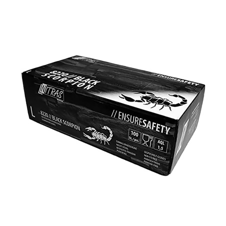 100 Gants de Fist en Latex Noir 300mm 38293