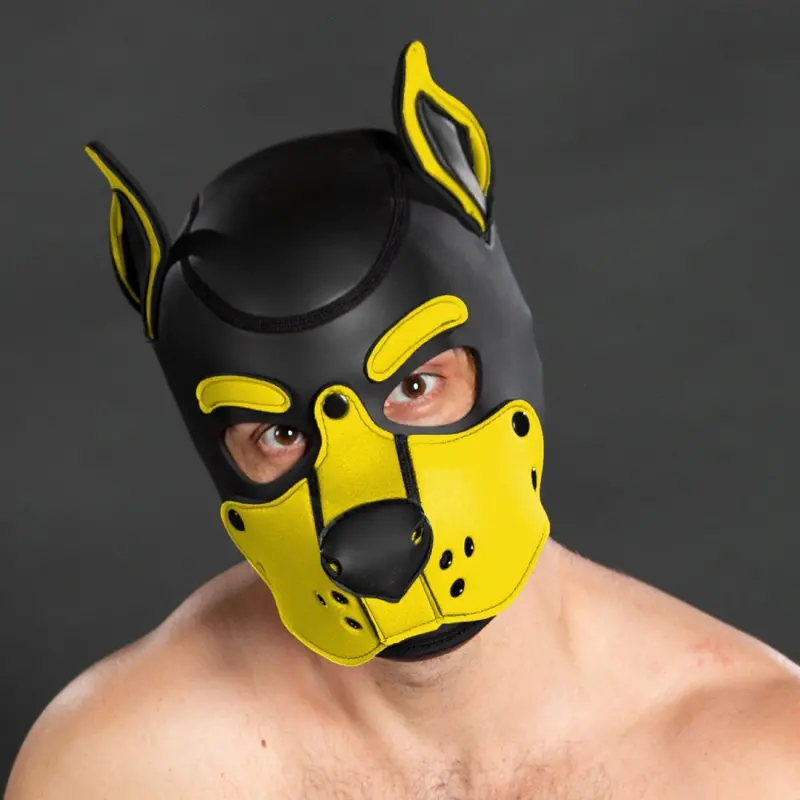 Capucha puppy K9 Hood Yellow Mr S Leather, neopreno | Dark-Ink