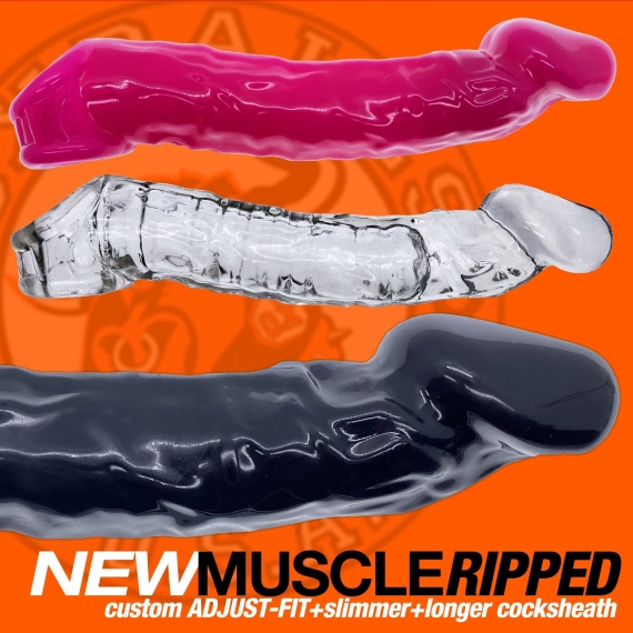 Extensor de pene OXBALLS Muscle Ripped Cocksheath Clear 38569
