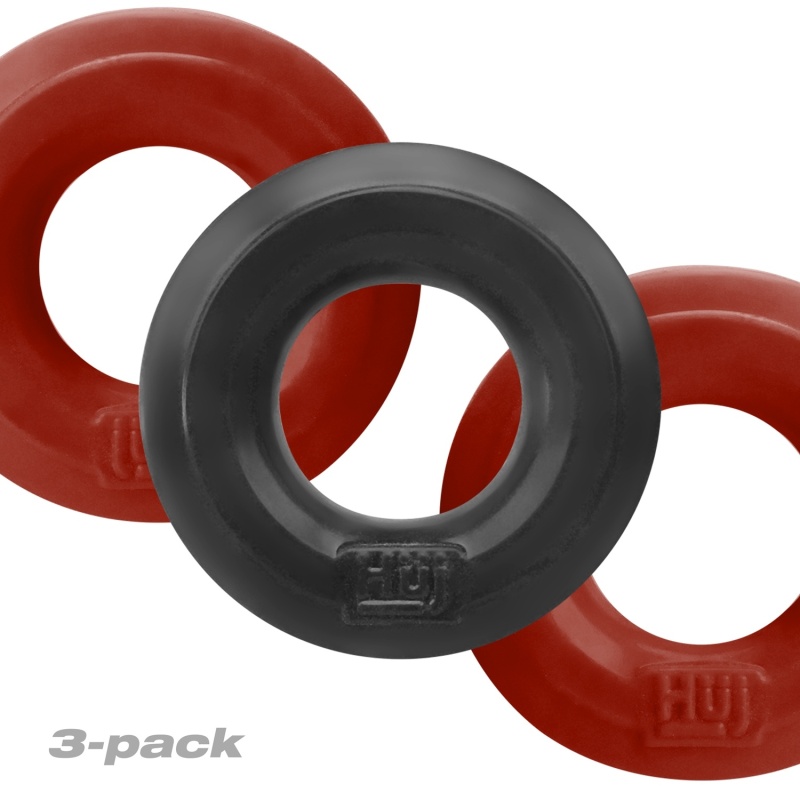 HÜJ Pack 3 Cockrings Black Cherry Ice 38651