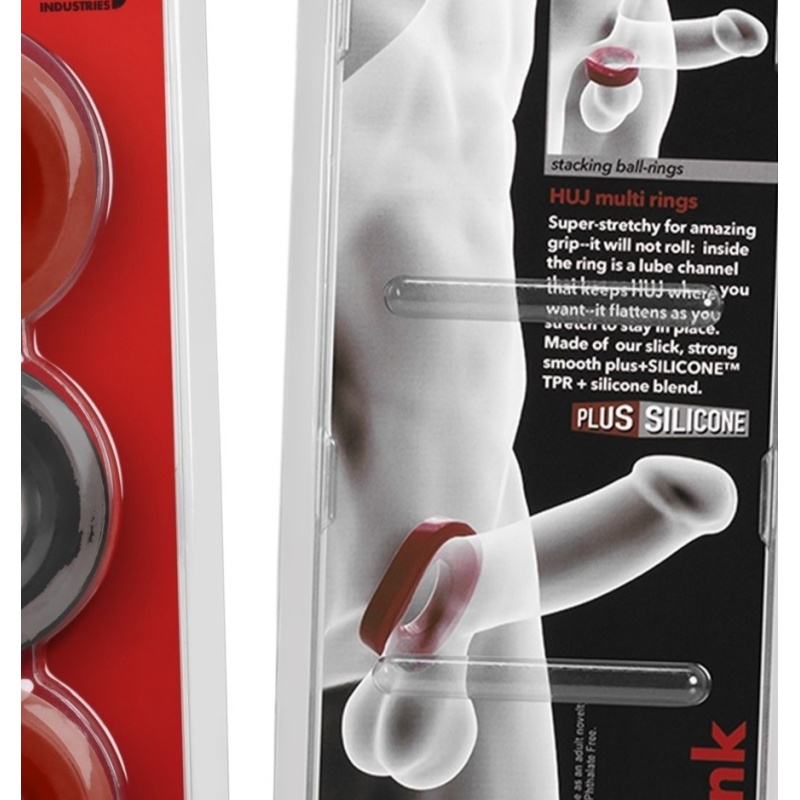 HÜJ Pack 3 Cockrings Black Cherry Ice 38655