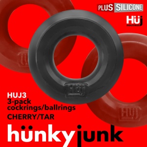 HÜJ Pack 3 Cockrings Black Cherry Ice 38669