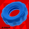 Super Huj3 Cockring Ballstretcher Teal Ice 3 Pack 38684 1