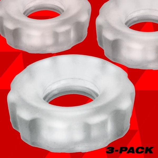 Super Huj3 Cockring Ballstretcher Ice 3 Pack 38692