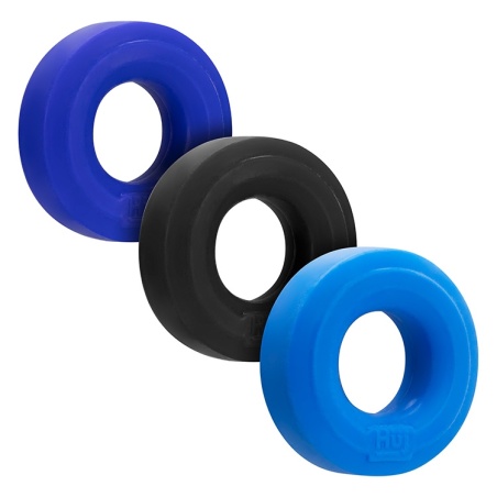 HÜJ Pack 3 Cockrings Cobalt Black Teal 38702