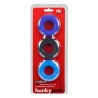 HÜJ Pack 3 Cockrings Cobalt Black Teal 38716 1