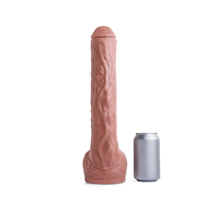 Hankey's Toys Long John Dildo, 13.25" insertable depth play | Dark-Ink