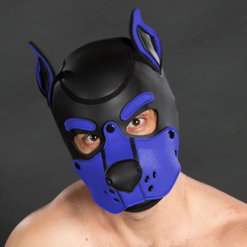K9 Hood Royal Mr S Leather Puppy Hood, tiefes Blau | Dark-Ink