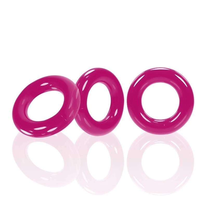 WILLY RINGS Pack 3 extensible Hot Pink cockrings 39228
