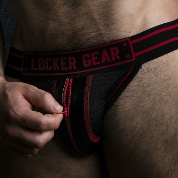 Jockstrap mitt Zipper Rot 39285