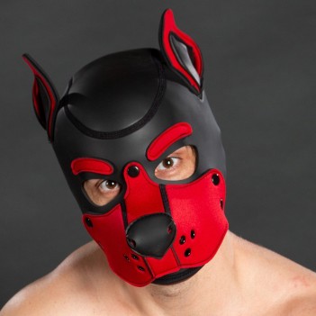 Mr S Leather K9 Hood Rojo | Capucha Puppy de neopreno