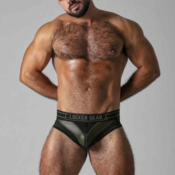 Massive Rude Jock Brief Khaki 39379