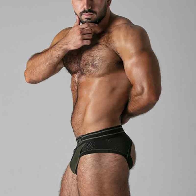 Massive Rude Jock Brief Khaki 39380