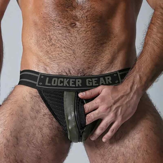 Jockstrap avec Zipper Khaki 39392