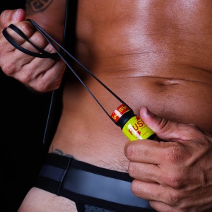 Porte bouteille Elastique Lanyard Silicone Noir 39568