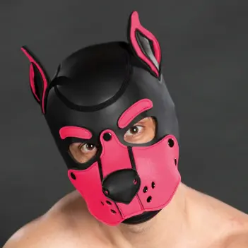 Capucha puppy K9 Hood Pink Mr S Leather, neopreno | Dark-Ink