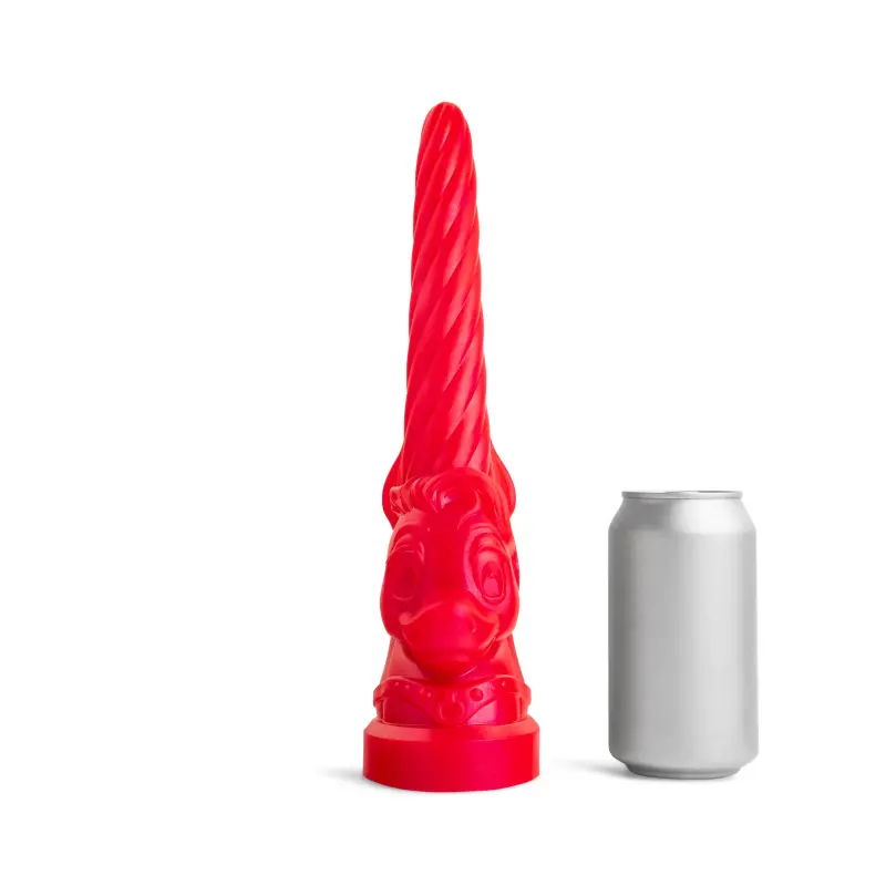 Dildo fantasy Unicorn Red Hankey's Toys, espiral, 4 tallas | Dark-Ink