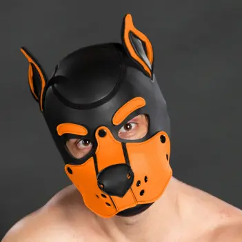 Capucha puppy K9 Hood Orange Mr S Leather, neopreno | Dark-Ink