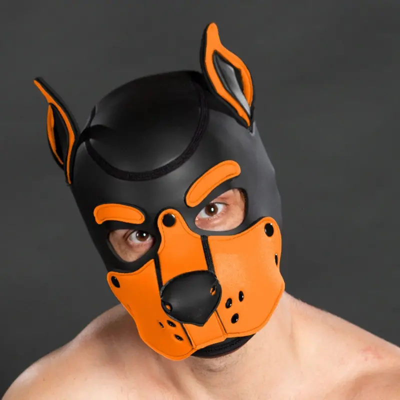 Capucha puppy K9 Hood Orange Mr S Leather, neopreno | Dark-Ink