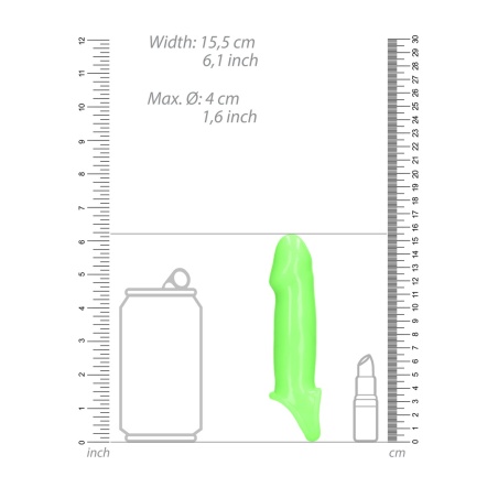 Smooth Thick Stretchy Penis Sheath - Glow in the Dark 41153