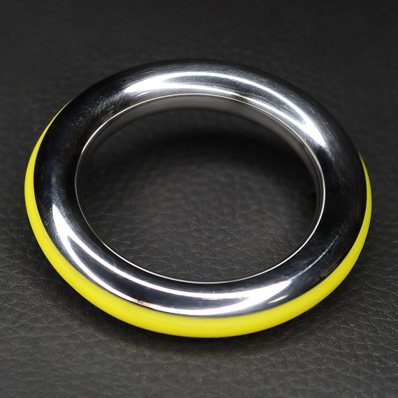 Ze Cazzo Cockring acier et silicone jaune 41657