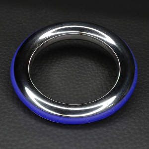 Ze Cazzo Cockring acier et silicone Bleu 41661