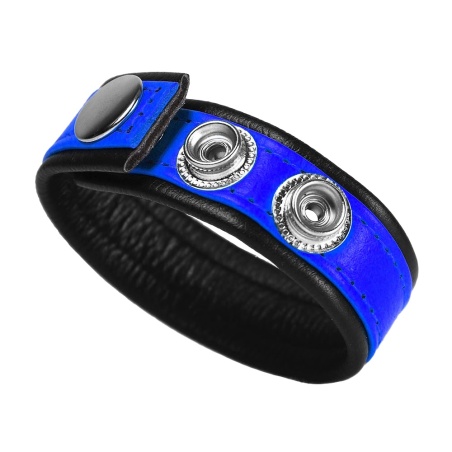 Rainbow adjustable leather Cock Ring Blue 41667