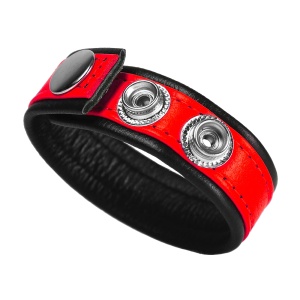 Ze Rainbow Cockring de cuero ajustable Rojo 41669