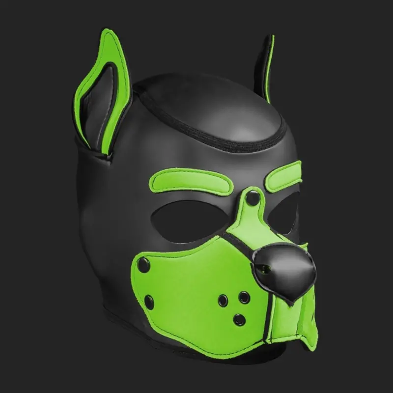 Capucha puppy K9 Hood Lime Mr S Leather, neopreno | Dark-Ink
