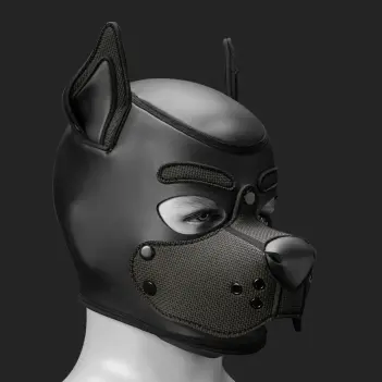 Capucha puppy K9 Hood Black Mr S Leather, negro total | Dark-Ink