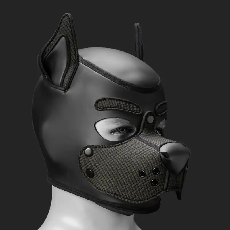 Capucha puppy K9 Hood Black Mr S Leather, negro total | Dark-Ink