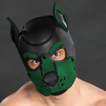 Cagoule puppy K9 Hood Hunter Mr S Leather, nez réaliste | Dark-Ink