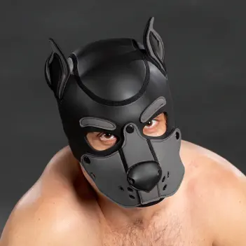 Capucha puppy K9 Hood Grey Mr S Leather, neopreno | Dark-Ink