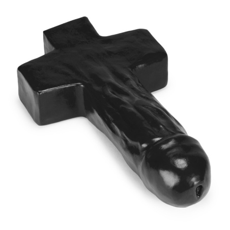 Gode Crucifix en Silicone Damien Noir 43120