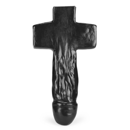 Damien Silicone Crucifix Dildo Black 43121