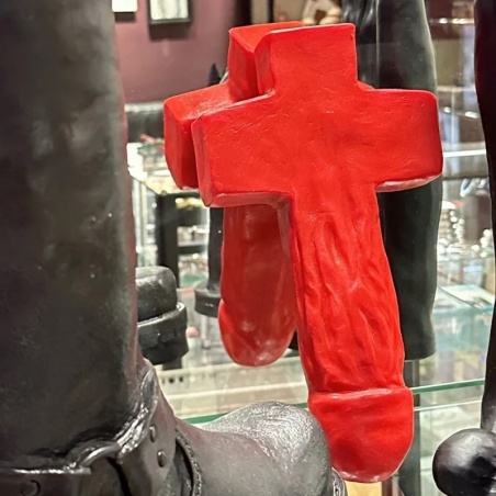 Gode Crucifix en Silicone Damien - Sang 43128