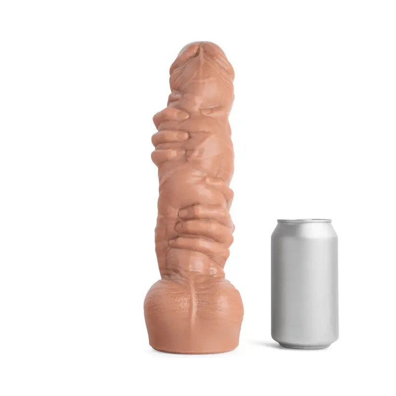 Hankey's Toys Dana's Grip Fisting Dildo, dual hands + shaft | Dark-Ink