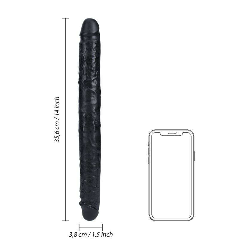 Slim Double Ended Dong Black 35,6cm - 14" 43593