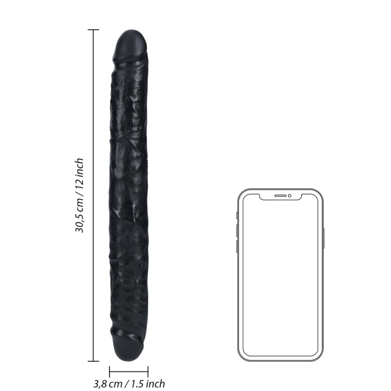 Slim Double Ended Dong Black 30,5cm - 12" 43606