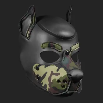 Mr S Leather K9 Hood Camo, neoprene puppy hood | Dark-Ink
