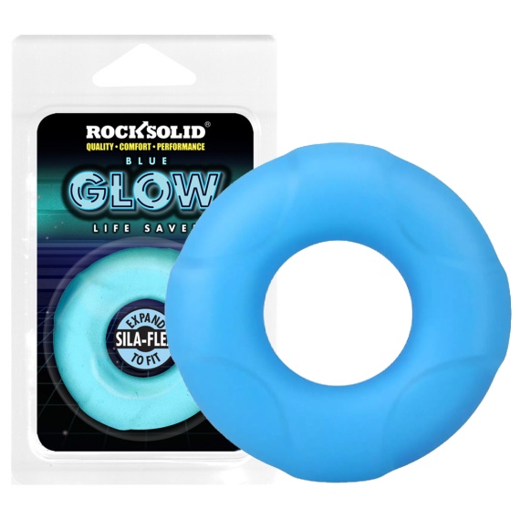 The Lifesaver Cockring de Silicona Azul Fosforecente