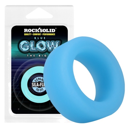 The Big O Silicone Cockring Phosphorescent Blue 44188