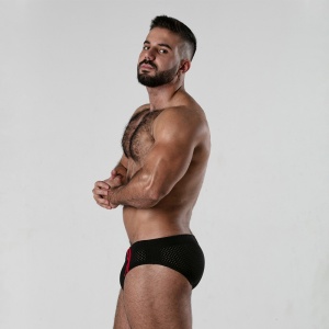 Dark Room Swim Brief Red stripes 44667