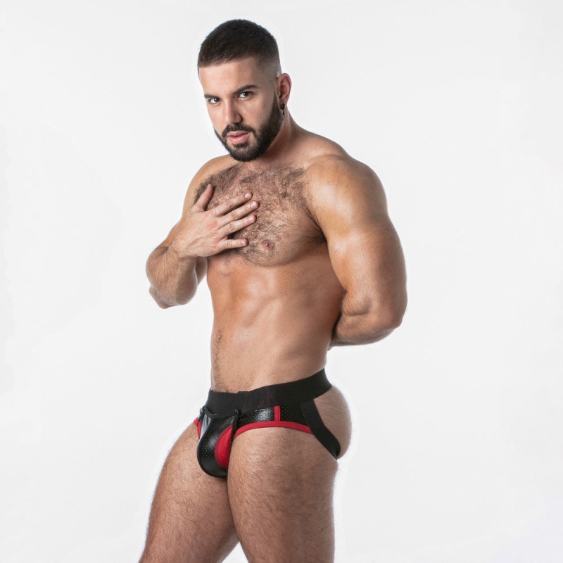 Punch Hole Jock Brief Red 44689